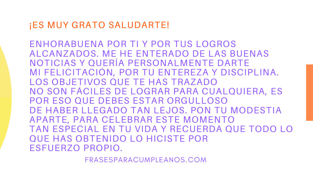 Carta de felicitaciones por los logros obtenidos - FrasesCumpleaños