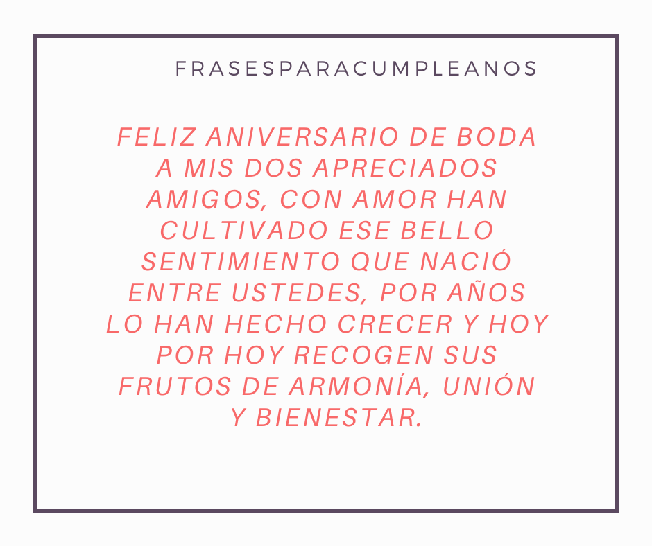 Felicitaciones de aniversario de boda para amigos - Frases Cumple