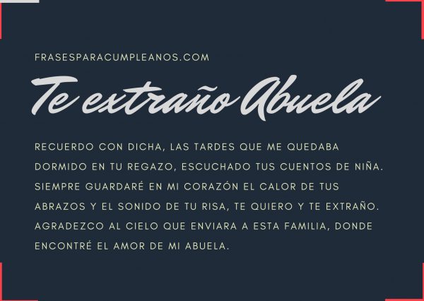 Palabras para mi abuela fallecida - frasescumple