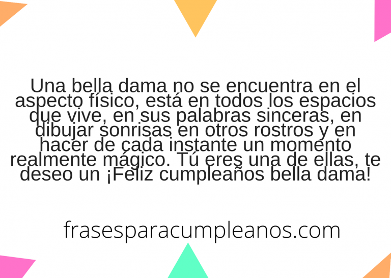 Felicitaciones de cumpleaños para una bella dama - frasescumple