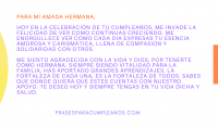 Carta de Feliz Cumpleaños a hermana  frasescumple
