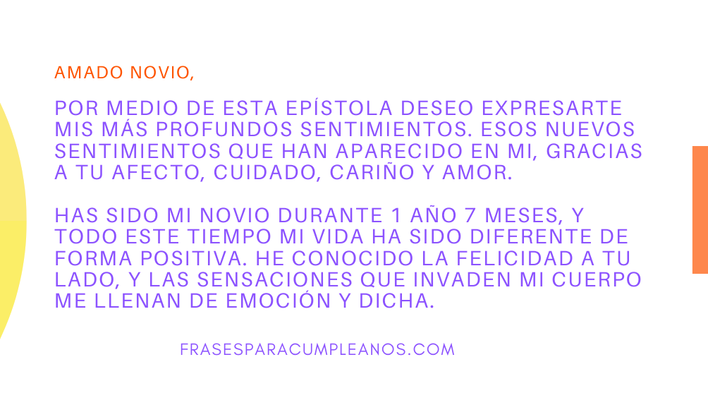 Carta para mi novio de 1 año 7 meses - Frases Cumple